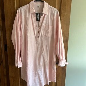 zeagoo Light Pink Long-Sleeve Tunic Dress